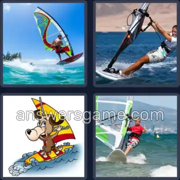 4 Fotos 1 Palabra 8 letras WINDSURF