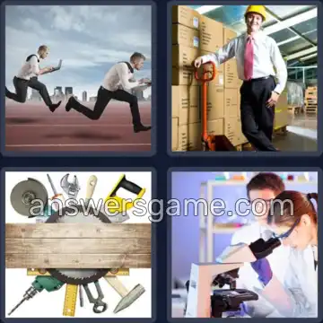 4 Fotos 1 Palabra 8 letras TRABAJAR