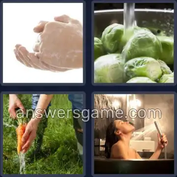 4 Fotos 1 Palabra 8 letras ENJUAGAR