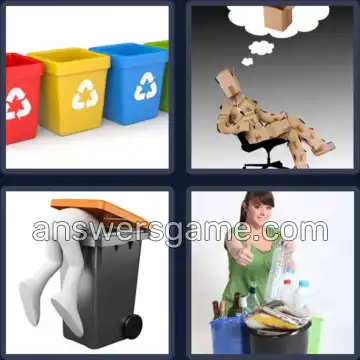 4 Fotos 1 Palabra 8 letras RECICLAR