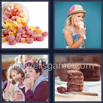 4 Fotos 1 Palabra 8 letras GOLOSINA