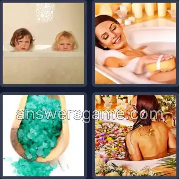 4 Images 1 Mot 4 lettres BAIN
