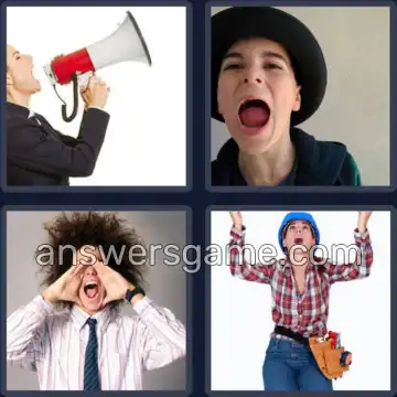 4 Images 1 Mot 5 lettres CRIER