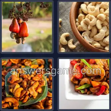 4 Images 1 Mot 5 lettres CAJOU