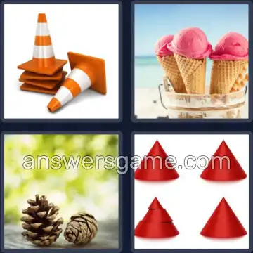 4 Images 1 Mot 5 lettres CÔNES