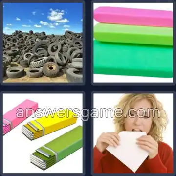 4 Images 1 Mot 5 lettres GOMME