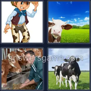 4 Images 1 Mot 5 lettres VACHE