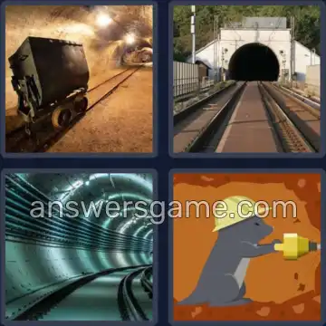 4 Images 1 Mot 6 lettres TUNNEL