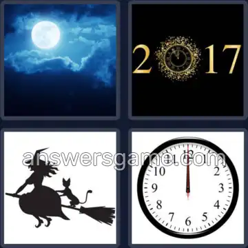 4 Images 1 Mot 6 lettres MINUIT