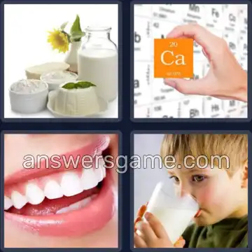 4 Images 1 Mot 7 lettres CALCIUM