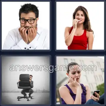 4 Images 1 Mot 7 lettres NERVEUX