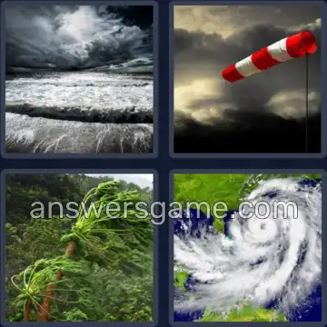 4 Images 1 Mot 7 lettres OURAGAN