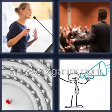 4 Images 1 Mot 7 lettres ORATEUR