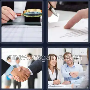 4 Images 1 Mot 7 lettres CONTRAT