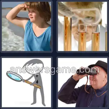 4 Images 1 Mot 7 lettres SCRUTER