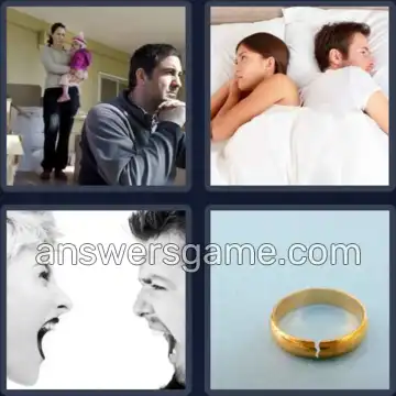 4 Images 1 Mot 7 lettres DIVORCE