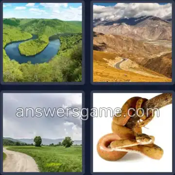 4 Images 1 Mot 7 lettres SINUEUX