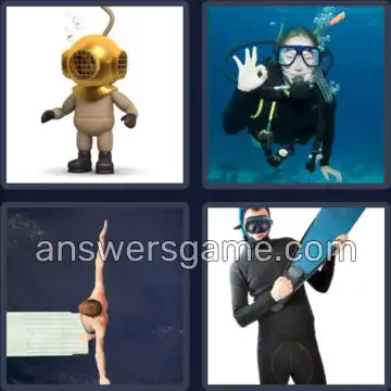 4 Images 1 Mot 8 lettres PLONGEUR