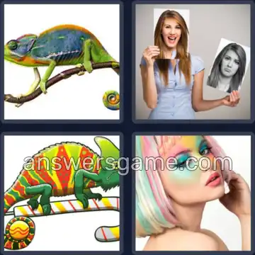 4 Images 1 Mot 8 lettres CAMELEON