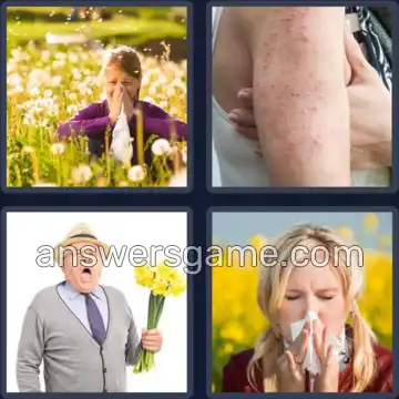 4 Images 1 Mot 8 lettres ALLERGIE
