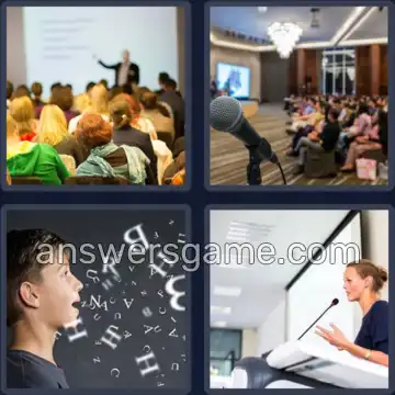 4 Images 1 Mot 8 lettres DISCOURS