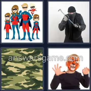 4 Images 1 Mot 8 lettres DEGUISES