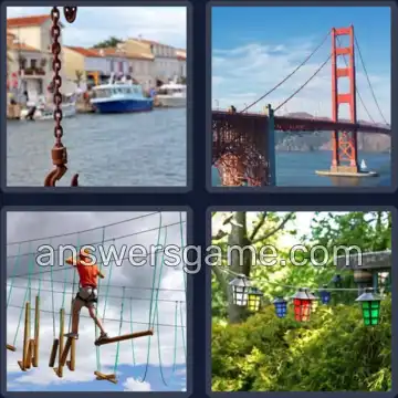 4 Images 1 Mot 8 lettres SUSPENDU