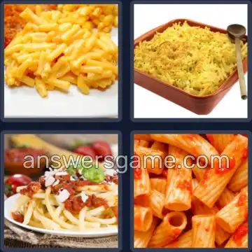 4 Images 1 Mot 9 lettres MACARONIS