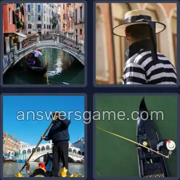 4 Images 1 Mot 9 lettres GONDOLIER