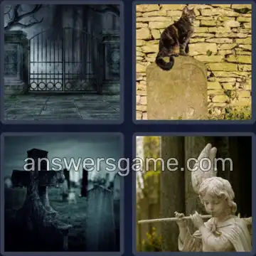 4 Images 1 Mot 9 lettres CIMETIERE