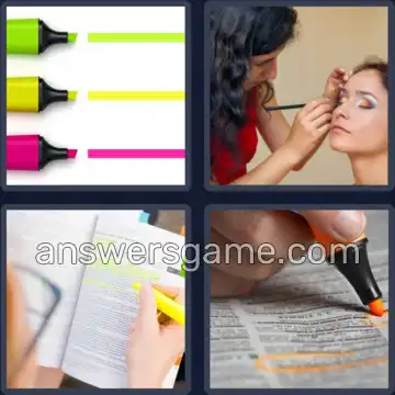 4 Images 1 Mot 9 lettres SURLIGNER