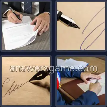 4 Images 1 Mot 9 lettres SIGNATURE