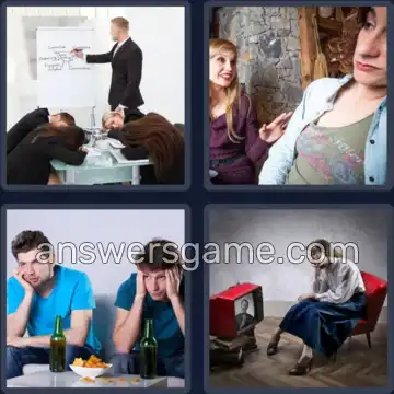 4 Images 1 Mot 9 lettres ENNUYEUSE