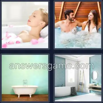 4 Images 1 Mot 9 lettres BAIGNOIRE