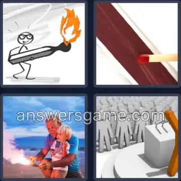 4 Images 1 Mot 9 lettres ENFLAMMER