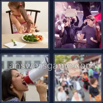 4 Images 1 Mot 9 lettres PROTESTER