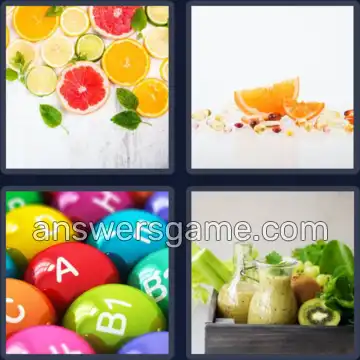 4 Images 1 Mot 9 lettres VITAMINES