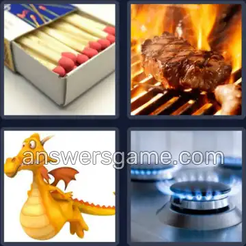 4 Immagini 1 Parola 5 lettere FUOCO