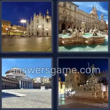 4 Immagini 1 Parola 6 lettere PIAZZA