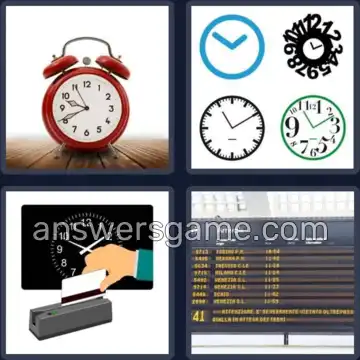 4 Immagini 1 Parola 6 lettere ORARIO