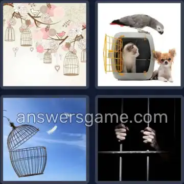 4 Immagini 1 Parola 6 lettere GABBIA