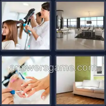 4 Immagini 1 Parola 6 lettere SALONE