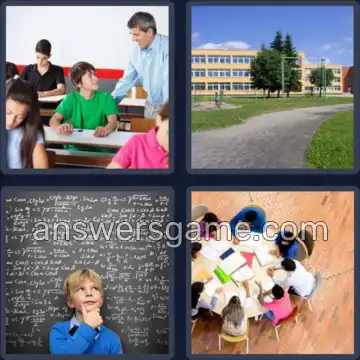 4 Immagini 1 Parola 6 lettere SCUOLA