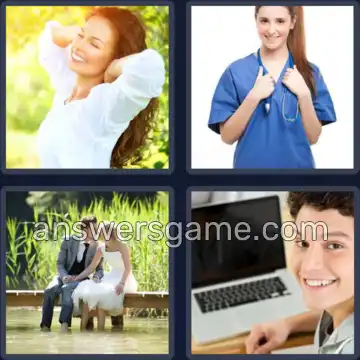 4 Immagini 1 Parola 6 lettere FELICE