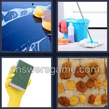4 Immagini 1 Parola 6 lettere SPUGNA