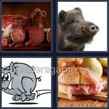 4 Immagini 1 Parola 6 lettere MAIALE