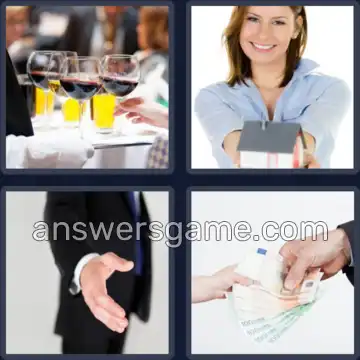 4 Immagini 1 Parola 7 lettere OFFRIRE