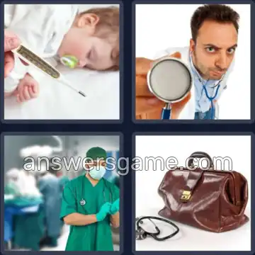 4 Immagini 1 Parola 7 lettere DOTTORE