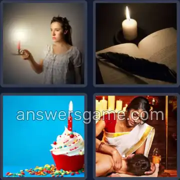 4 Immagini 1 Parola 7 lettere CANDELA