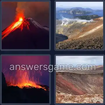 4 Immagini 1 Parola 7 lettere CRATERE